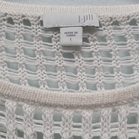 J. Jill Sweaters - J.JILL | 3/4 SL FISHNET KNIT SWEATER, SZ L